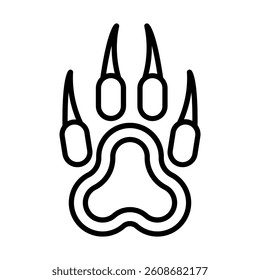 Lion Paw Print Vector Line Icon Design