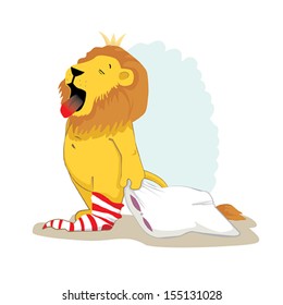 Lion with the pillow