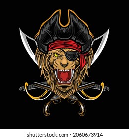 Lion pirates illustration available for your custom project