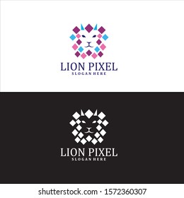 Lion Pixel Logo in Vector