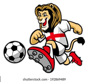 lion playing soccer