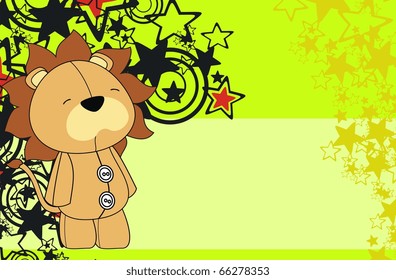 lion plush cartoon background in vector format very easy to edit