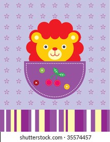 lion pocket greeting