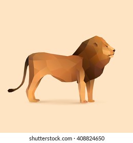 lion, polygon animal illustration vector