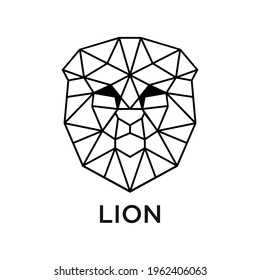 Lion with polygon style design vector 