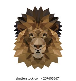 lion polygonal design, low polygon type graphic design, detail object