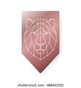 Lion polygonal head sign. Vector illustration.