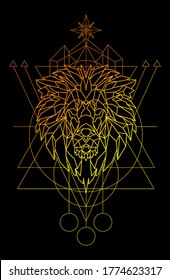 A Lion polygonal line art. Can be used for basic design or an ornament to make your design more beautiful.