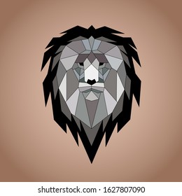 
lion in polygonal style