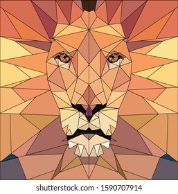 Lion Polygonal vector art background poster design abstract geometrical art