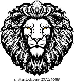 Lion portrait lion head sketch hand drawn engraving style Wild animals Vector Template  illustration Design