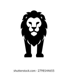 Lion Portrait Icon vector icon isolated silhouette illustration suitable for branding, education, nature, wildlife, logo, signage and creative design projects.