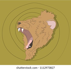 lion portrait, on a colored background, vector