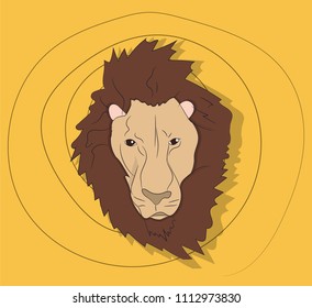 lion portrait, on a colored background, vector