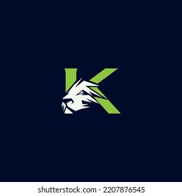 Lion power letter K media logo
