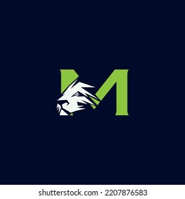 Lion power letter M media logo