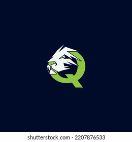 Lion power letter Q media logo