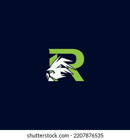 Lion power letter R media logo