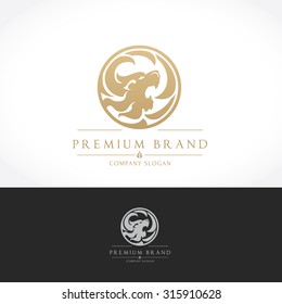 Lion premium brand logo template