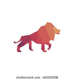 Lion pride logo illustration low poly style design modern vector graphic art