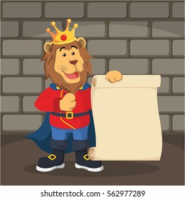 lion prince with a roll of paper