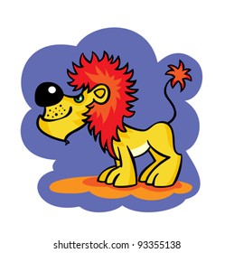  Lion in a profile, on a dark blue background, a sticker