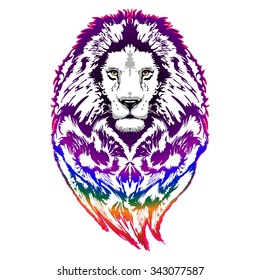Lion Psychedelic Pop Art