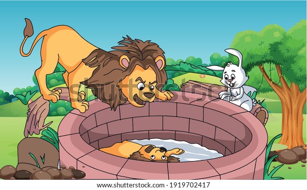 16-763-lion-and-rabbit-gambar-foto-stok-vektor-shutterstock