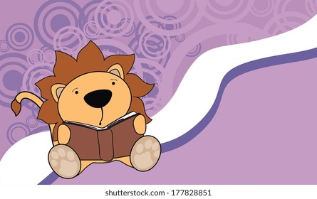 lion reading cartoon background in vector format very easy to edit