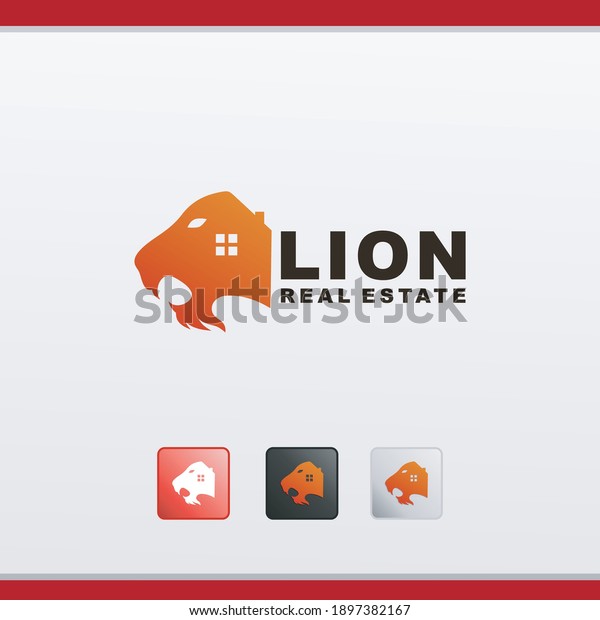 Lion Real Estate Logo Vector Stock Vector (Royalty Free) 1897382167