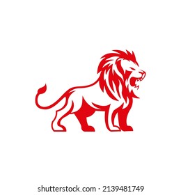 lion red king logo design