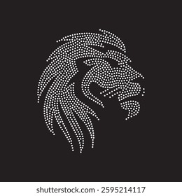 Lion Rhinestone T-shirt Design Vector Template 