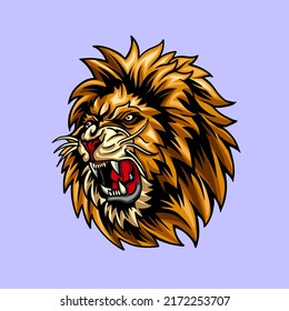 Lion Roar Animal Vector Illustration