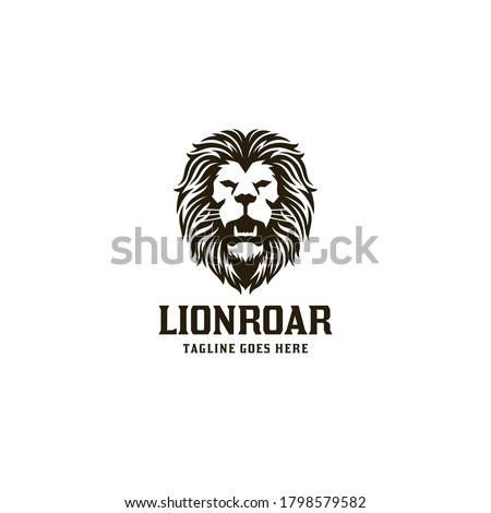 Lion Roar Logo - Abstract Lion Head Character - Wild Animal Mascot Vector Illustration