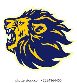 Lion Roar Logo Design Vector Icon Sports Mascot Template