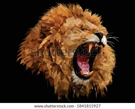Lion roar low poly design art