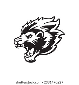 Lion roar mascot head logo
