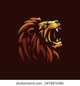 Lion Roar Mascot Logo Design for Sport and Gaming
