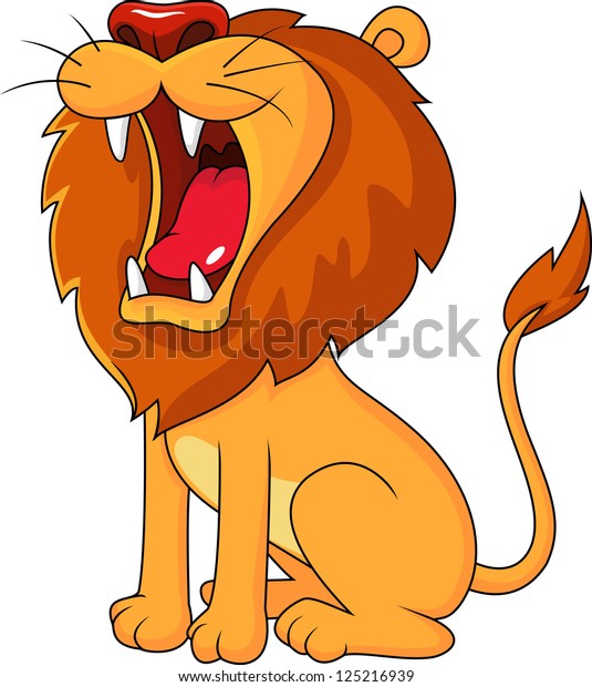 Lion Roaring Stock Vector (Royalty Free) 125216939