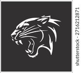 lion roaring black and white background