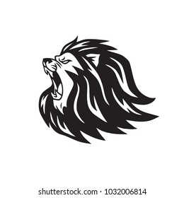 Lion Roaring Head Logo Vector