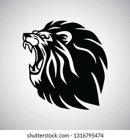 Lion Roaring Logo Mascot Vector Design Illustration