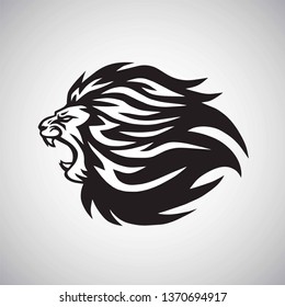 Lion Roaring Logo Mascot Vector Design Template