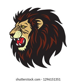 Lion Roaring Logo Vector Cartoon