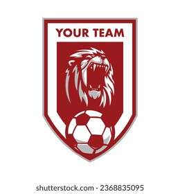 Lion roaring for soccer team 