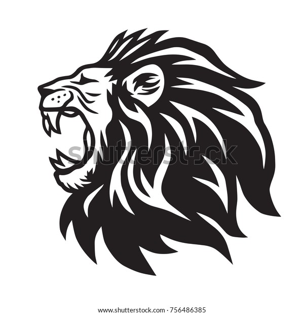 ライオンの怒りのベクター画像アイコンロゴテンプレート のベクター画像素材 ロイヤリティフリー