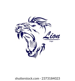 The lion roars loudly to show its toughness
