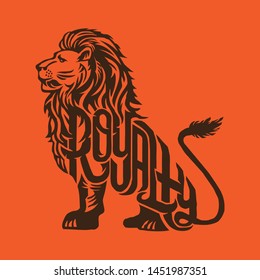 Lion Royalty Typography Vector Logo Concept