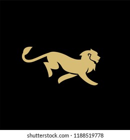 lion run gold logo icon designs vector