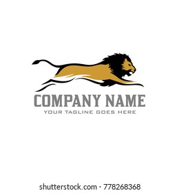 Lion Run Logo Vector
